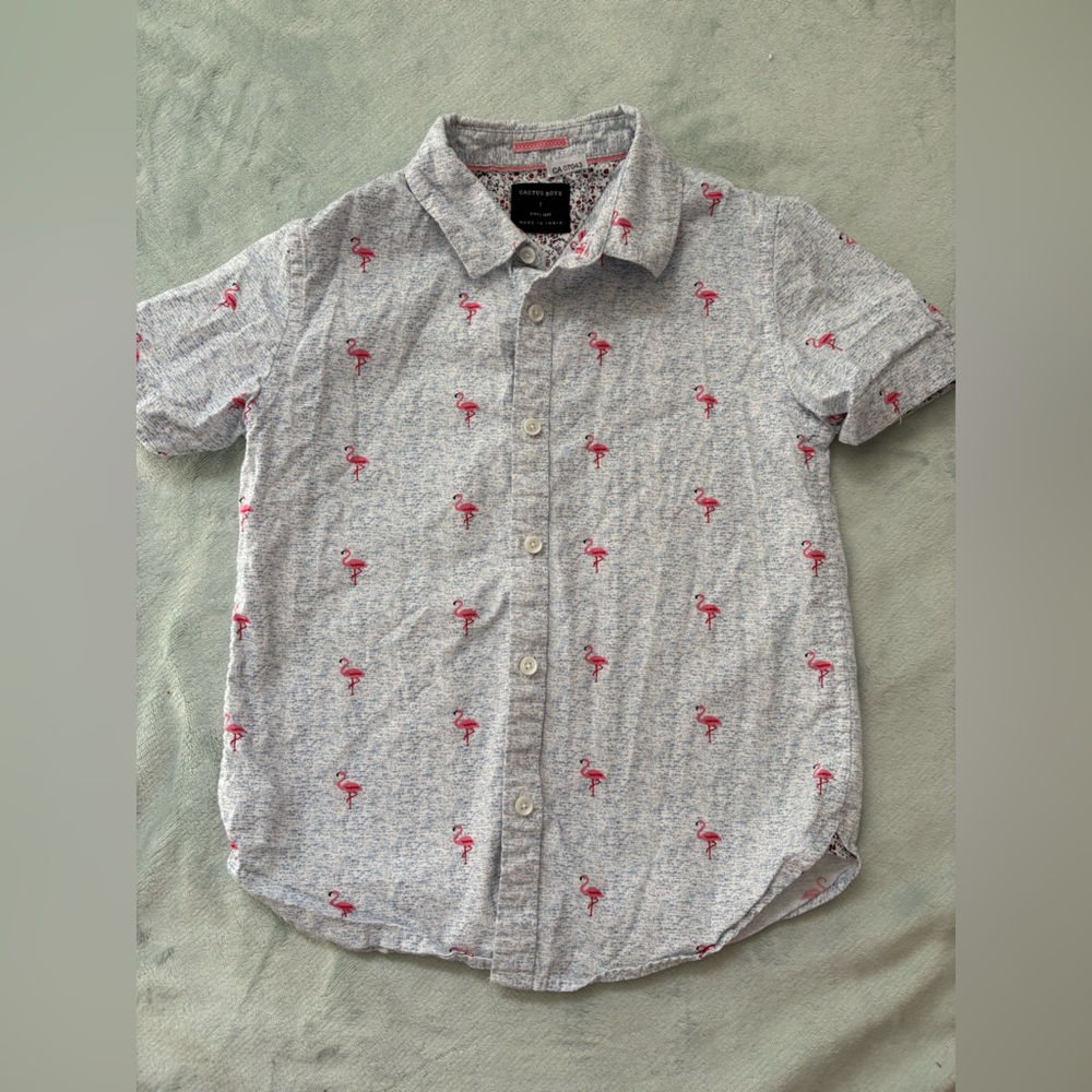 Cactus Blue and Pink Button Down Shirt